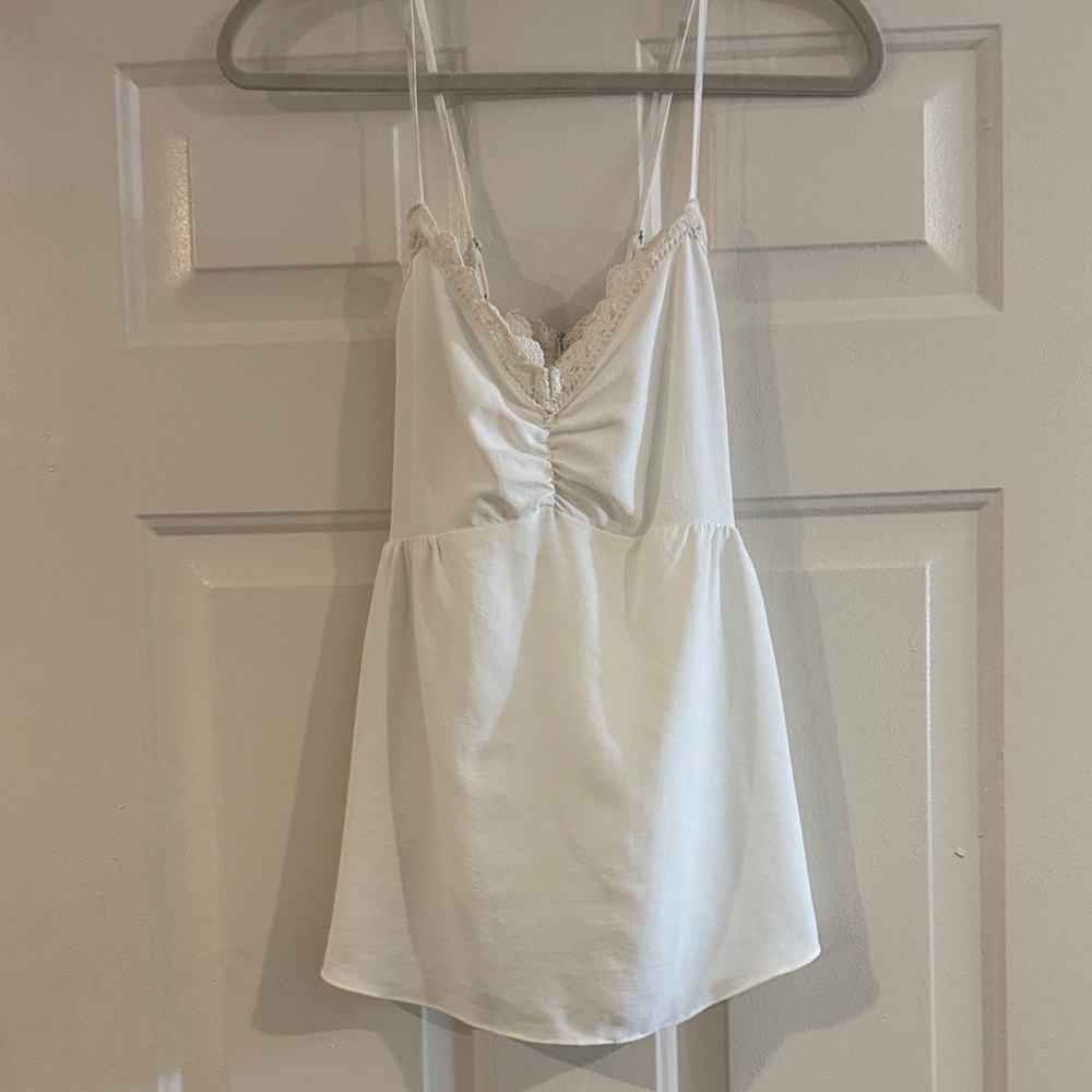 Naked Zebra Ivory Lace-Accent Chemise